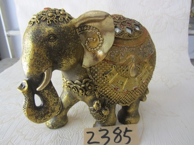 树脂陶瓷工艺品（行走铜金色大象）造型二 匠心工艺与实用信息